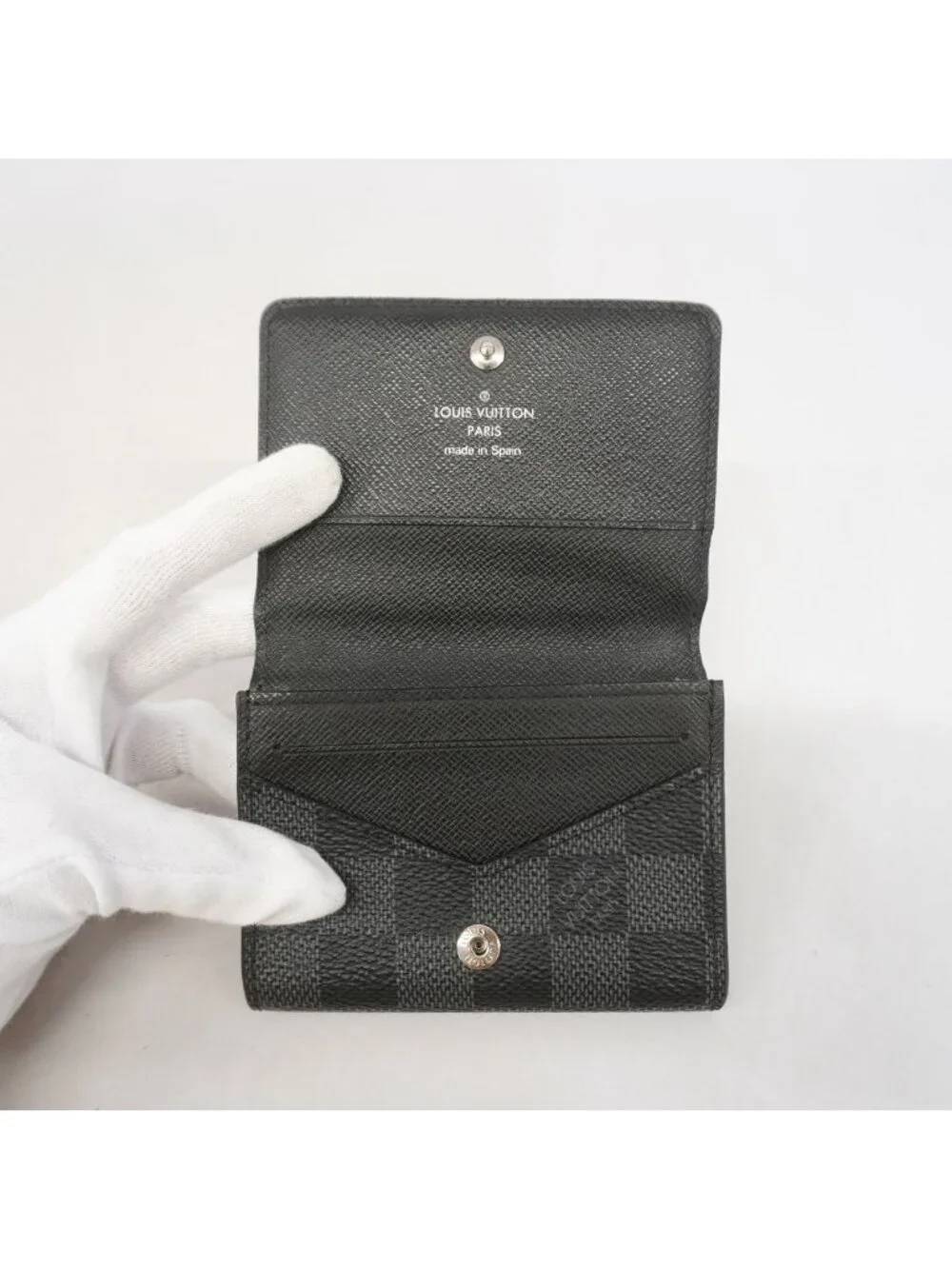 Louis Vuitton Card Case Damier Graphite Envelope Business Holder Black